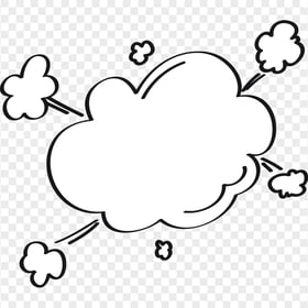 Transparent White Comic Cloud Dialog Explosion