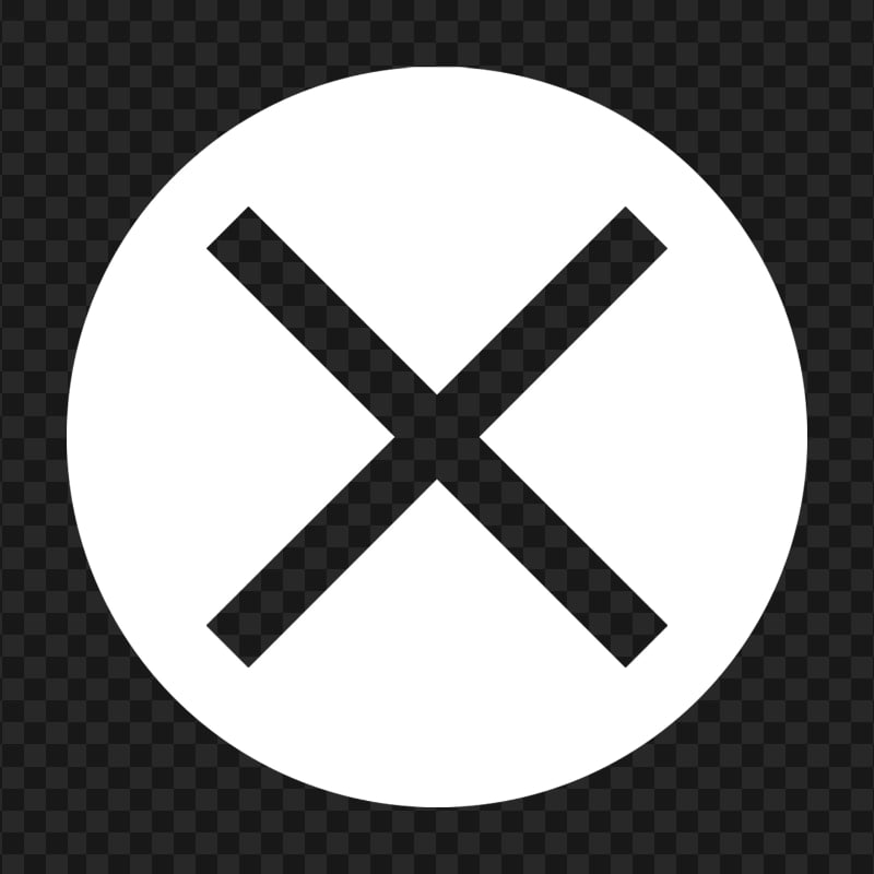 PS Controller Cross X White Button Icon PNG