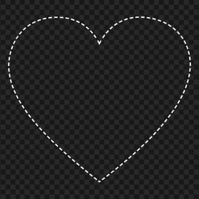 HD White Dotted Heart Shape PNG