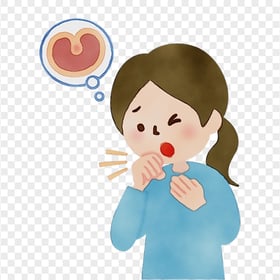Cartoon Sick Little Girl Cough Sore Throat Clipart