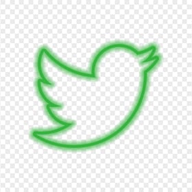 HD Green Neon Twitter Bird Logo PNG