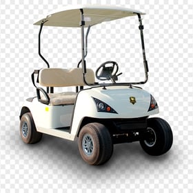 Golf Buggies White Cart Corner Front View