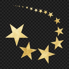 Gold Glitter Stars Decoration Effect PNG Image