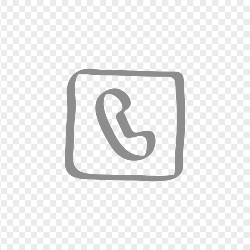 HD Grey Hand Draw Square Phone Icon Transparent PNG