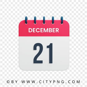 21th december Day Date Calendar Icon HD Transparent PNG