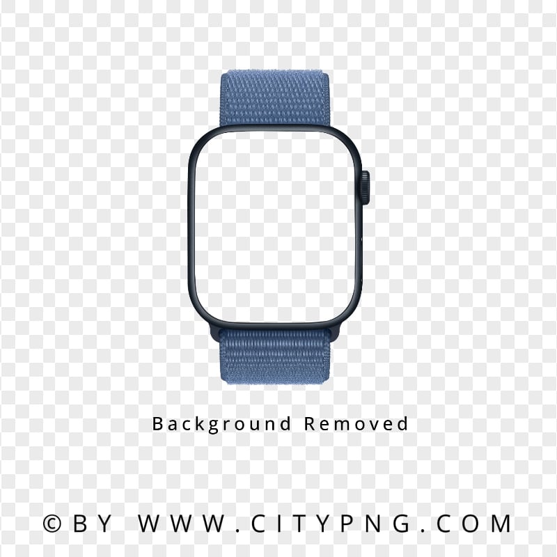 Apple Watch Series 9 Midnight Front View Mockup HD PNG