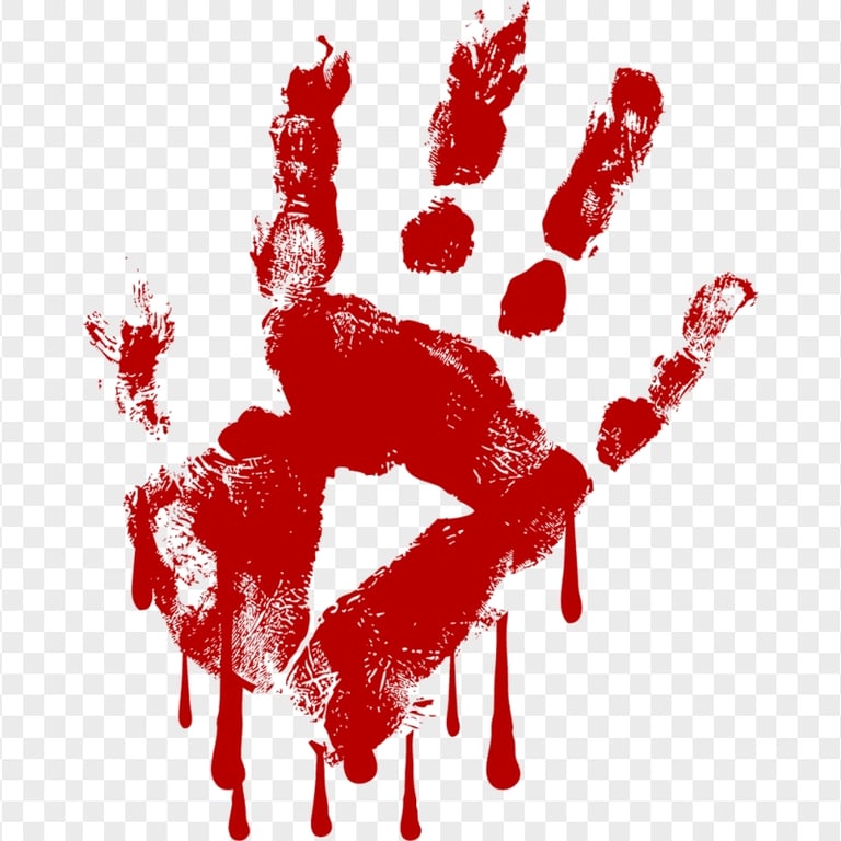 HD Bloody Handprint Sign PNG