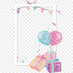 HD Watercolor Vector Anniversary Frame Design PNG