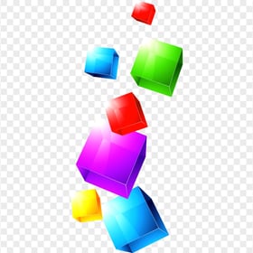 Multicolored 3D Falling Cubes Abstract Background
