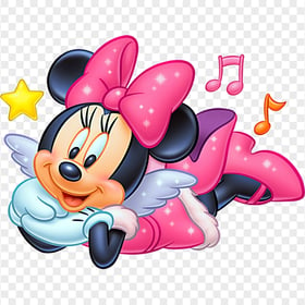 HD Minnie Mouse Listening To Music PNG