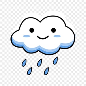 HD Cartoon Cloud Character Rain Rainy Weather PNG