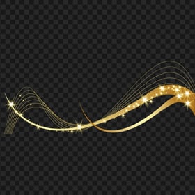 HD Golden Sparkle Wave Ribbon Illustration Abstract PNG