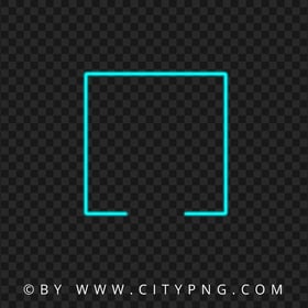 Creative Neon Blue Green Square Frame FREE PNG
