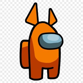 HD Orange Among Us Character Horns PNG