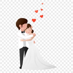 HD Vector Cartoon Wedding Marriage Couple PNG