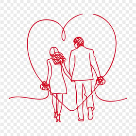 HD Drawing Man Woman Couple Love Wedding PNG