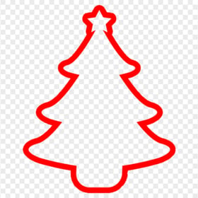 HD Simple Outline Christmas Tree Red Silhouette Icon PNG