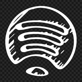 Spotify Hand Sketch White Logo Icon