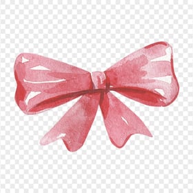 HD Red Watercolor Bow Transparent Background