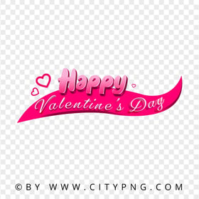 Happy Valentine's Day Graphic Pink Logo Design PNG