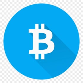 Flat Blue Round Bitcoin Icon PNG
