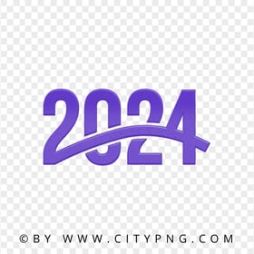 Purple 2024 New Year Design Image PNG