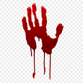HD Bloody Hand Print With Dripping Blood PNG