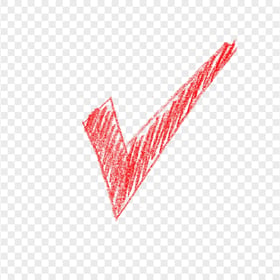 HD Red Sketch Hand Drawn Tick Check Mark Icon Transparent PNG