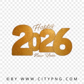 2026 Happy New Year Glitter Effect PNG Image