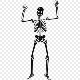 Black Skeleton Silhouette Halloween HD PNG
