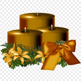 Golden Brown Christmas Candles Illustration