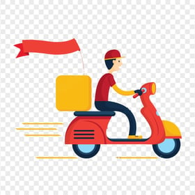 PNG Vector Scooter Delivery Cartoon Illustration