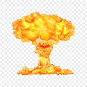 HD Cartoon Atomic Nuclear Bomb Fire Explosion PNG