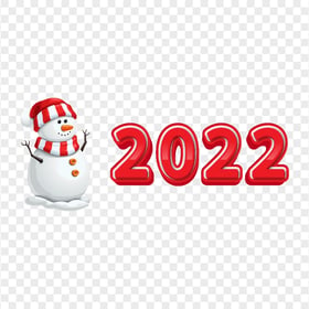 2022 Red Illustration & Cartoon Snowman PNG