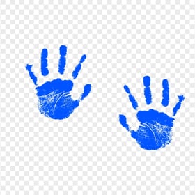 HD Blue Two Realistic Hand Print PNG