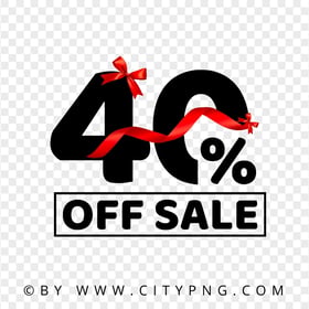 FREE 40 Percent Off Sale Discount Logo Sign PNG