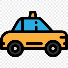 Cartoon Vector Compact Taxi Cab Icon PNG