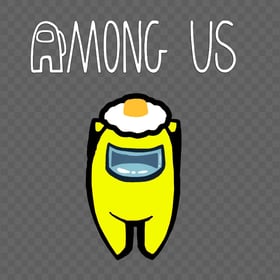 HD Egg Yellow Among Us Character With Logo PNG