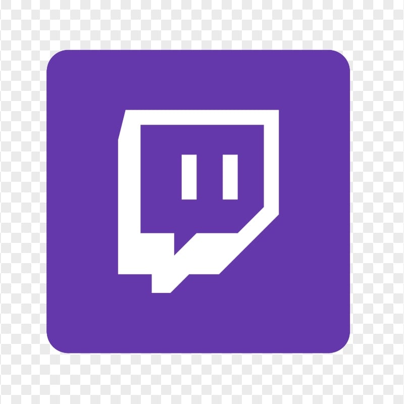 HD Twitch Purple & White Square Icon Transparent Background PNG