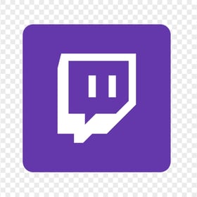 HD Twitch Purple & White Square Icon Transparent Background PNG