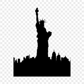 Statue Of Liberty New York City Black Silhouette PNG