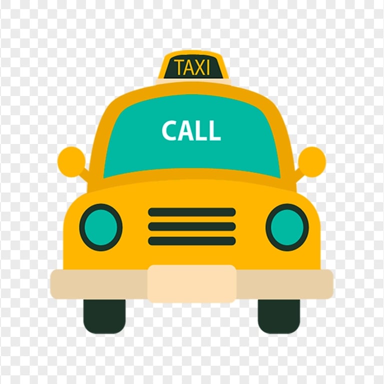 Vector Taxi Front View Cab Car Icon PNG