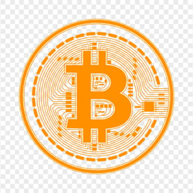 HD Orange Bitcoin Crypto Blockchain Coin Icon PNG