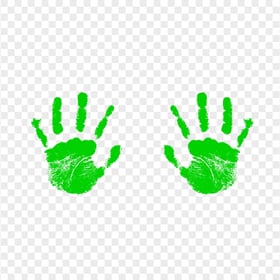 HD Green Two Realistic Handprint PNG