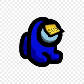 HD Blue Among Us Mini Crewmate Baby Sus Sticky Note Hat PNG