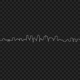 White Line City Silhouette PNG Image