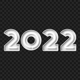 White 2022 Neon Text Numbers PNG