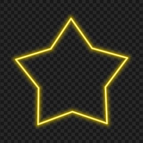 Glowing Neon Yellow Star FREE PNG