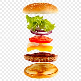 Fast Food Burger Cheeseburger Layers PNG