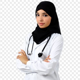 Female Doctor Hijab Muslim Nurse White Coat